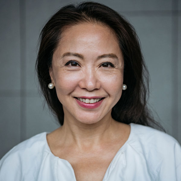 smiling middle aged woman